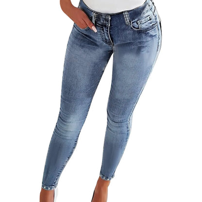 Female Clothing Slimming High Waisted Distressed Jeans