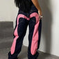 Printed Straight Denim Trousers