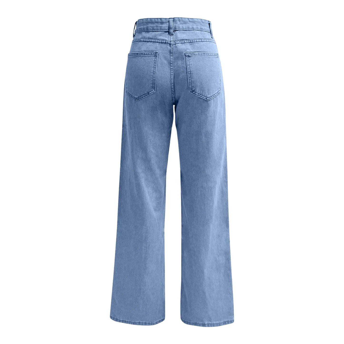 Ladies' High Waisted Straight Leg Pants Loose Casual