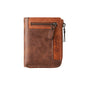 1pc Premium Retro Short Wallet Leather Zipper Durable Wallet