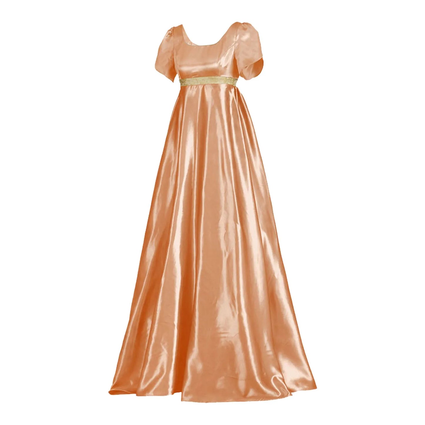 Medieval Vintage Satin Dress Short Sleeve High Waist Renaissance Dress