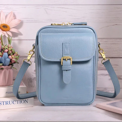 Leather Small Crossbody Cell Phone Bag & Adjustable Removable Strap