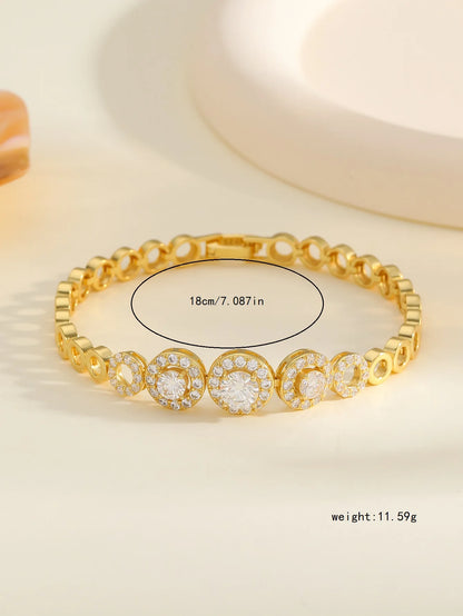 S925 Silver Moissanite Bracelet Full Pave Circular Design Fine Jewelry