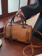 Leather Top-Handle Bag with Detachable Strap
