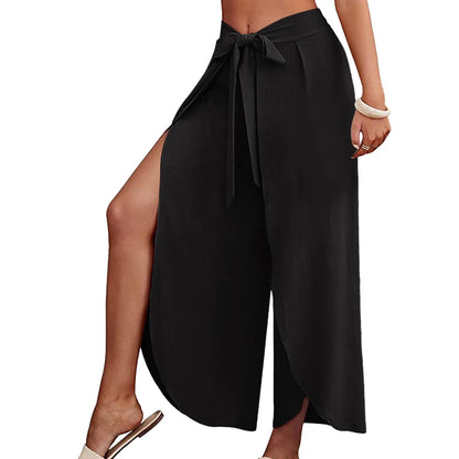 Womens Linen Wide Leg Flowy Bootcut Pants