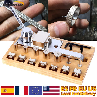 Ring Bending Machine Kit for Earring Finger Ring Jewelry Making Wooden Metal Bender III