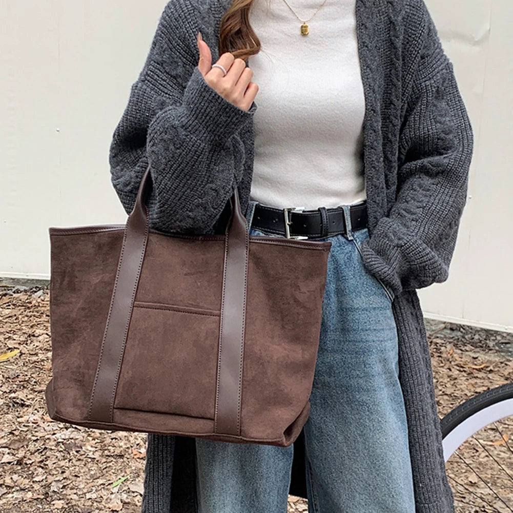 Tote Bag for Women Large Capacity Satchel, Suede