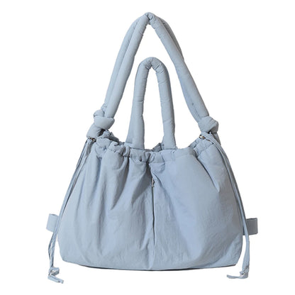 Nylon Solid Backpack Large Capacity Puffy Purse