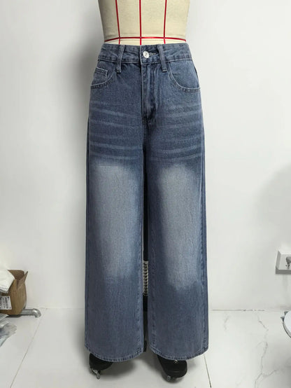 Heart Back Pocket Wide-Leg Jeans