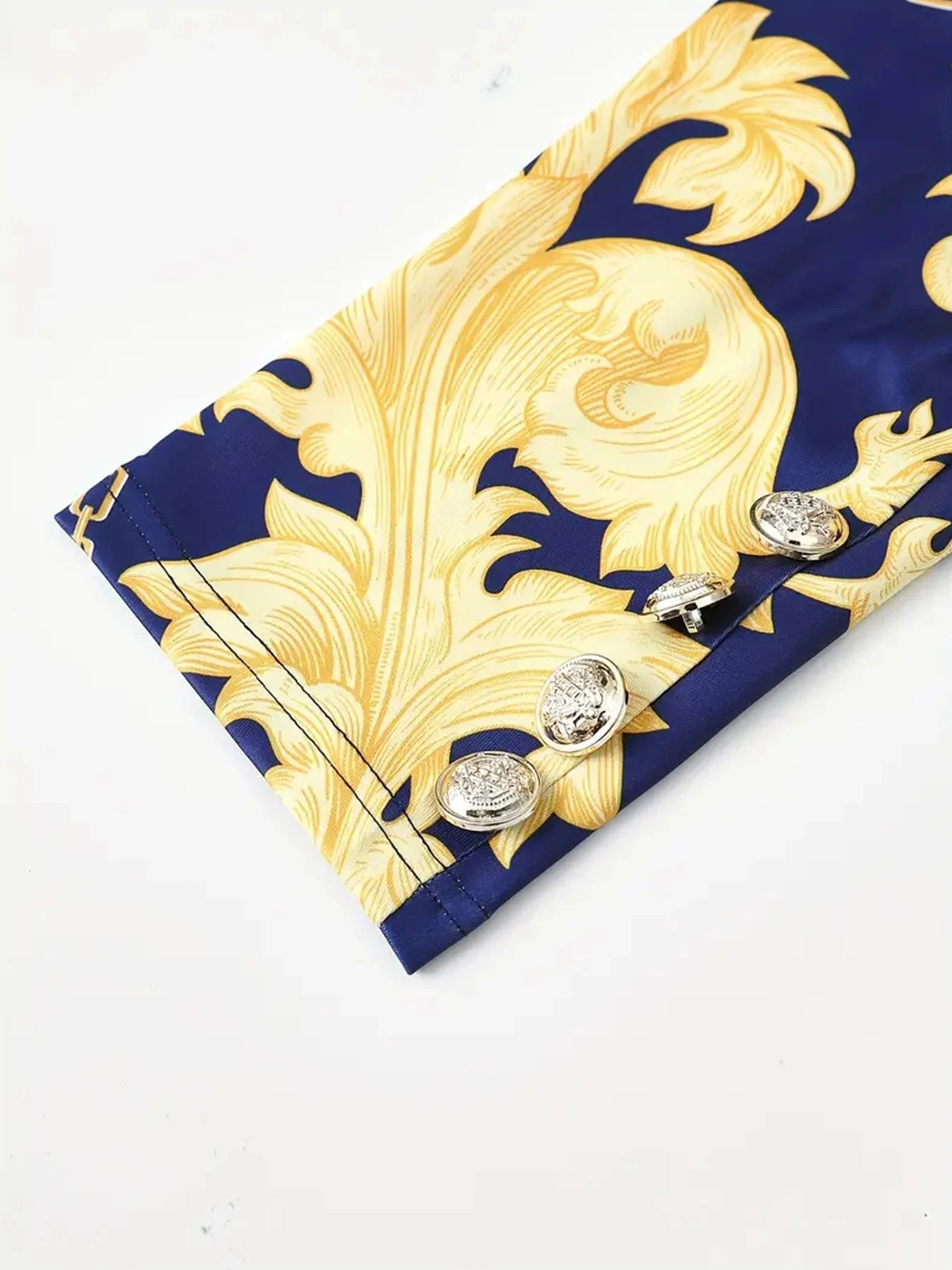 Women's Business and Leisure Two-Piece Suit Set, Solid Color Long-Sleeved Double-Breasted Suit Jacket and Floral Printed High-Waisted Skirt