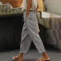 High Waist Casual Lace Spliced Pants Drawstring Pockets