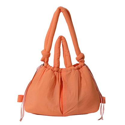 Nylon Solid Backpack Large Capacity Puffy Purse