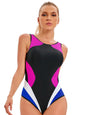 2026 New Color Patchwork Women Plus Size One Piece Swimsuit 3XL