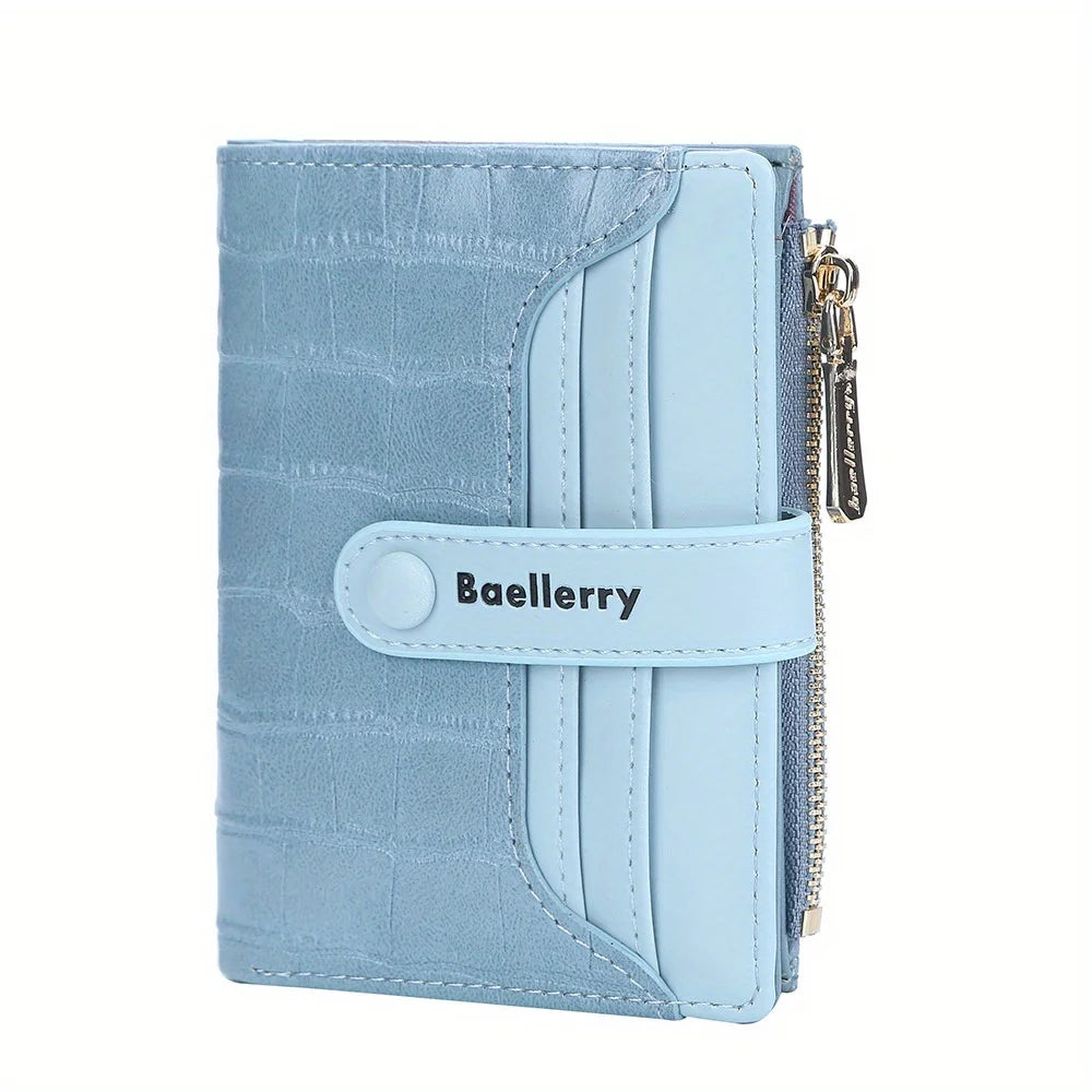 Baellerry Brand Wallet New Women's Short Wallet Buckle Sanded Leather Coin Purse