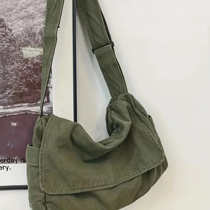 Messenger Bag, Vintage Canvas Teenager Shoulder Tote