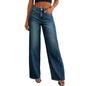 Retro High Waist Straight Leg Jeans