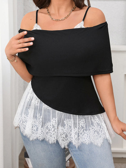 Women Plus Size T-Shirt V-Neck Short Sleeve Blouse Loose Fit Casual Top
