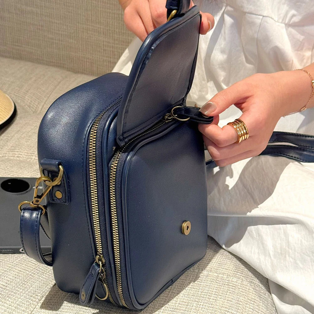 Leather Small Crossbody Cell Phone Bag & Adjustable Removable Strap