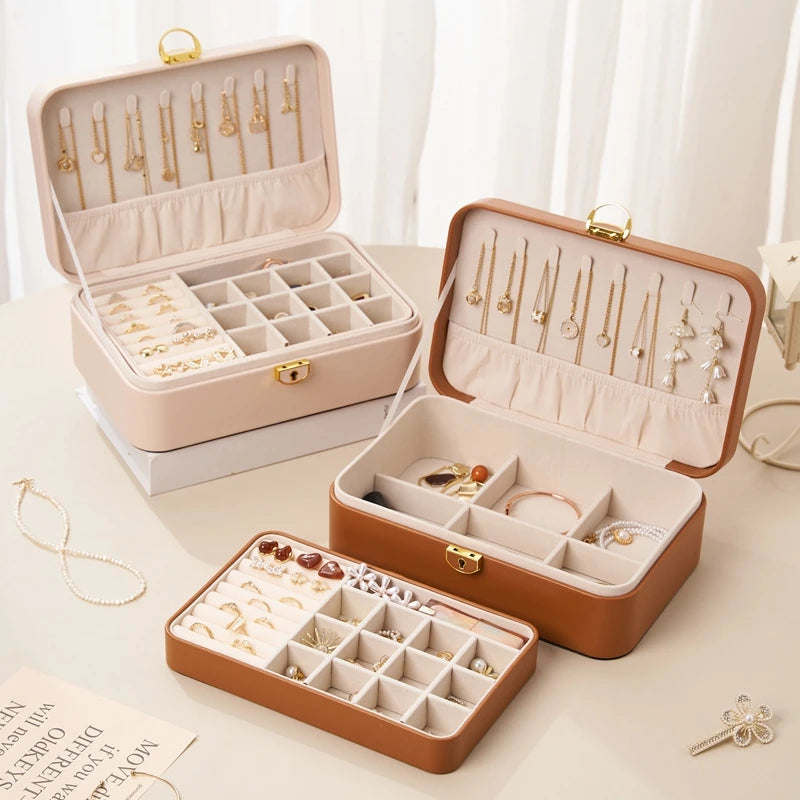 # PU Leather Big Jewelry Box  With Lock