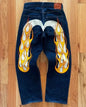Printed Straight Denim Trousers