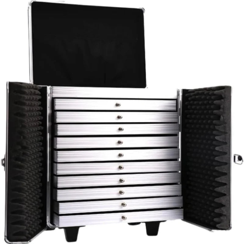 Rolling Jewelry Trolley Case with Drawers Sturdy for Travel and Vendor Showes