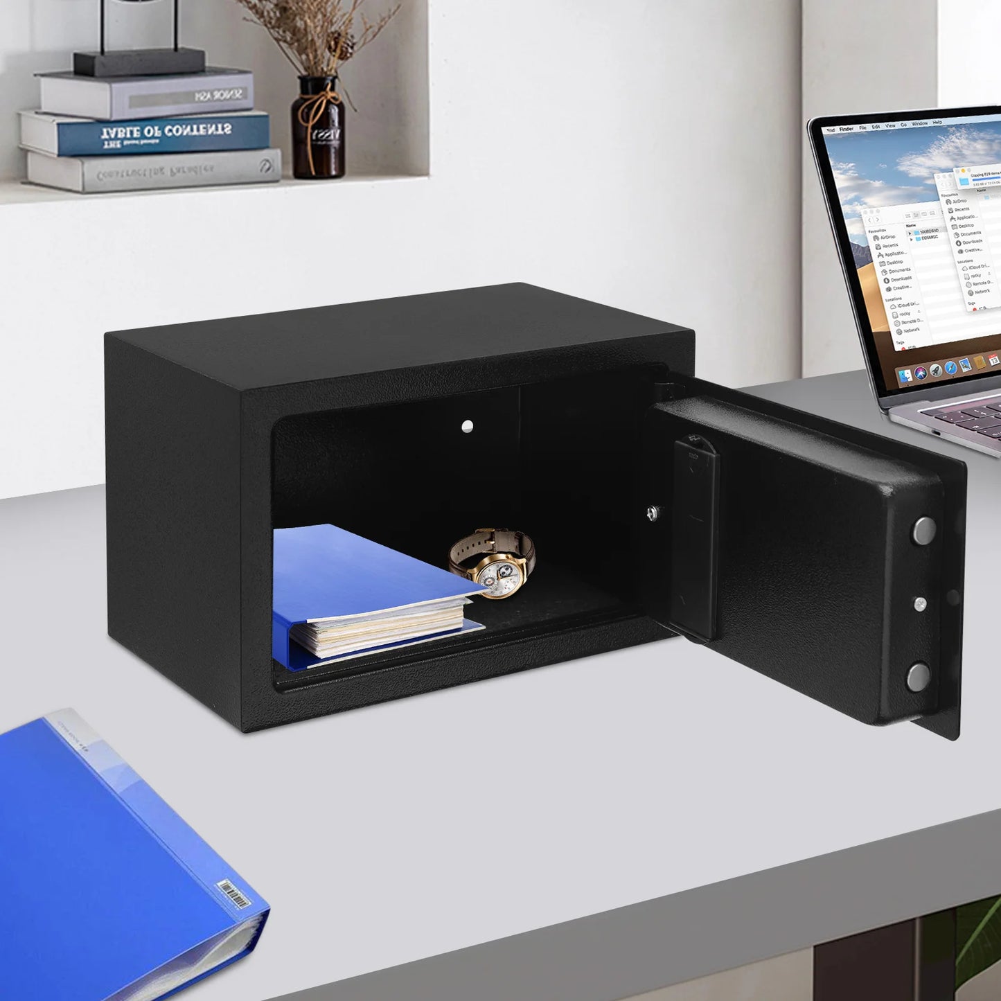 Safe Deposit Box Anti-theft Digital Lock Safe Cash Box Jewelry Case with Keys For Bedrooms Offices