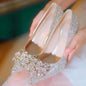 Womens High Heel Shoes Fad Elegant Crystal Pointed Toe Pumps