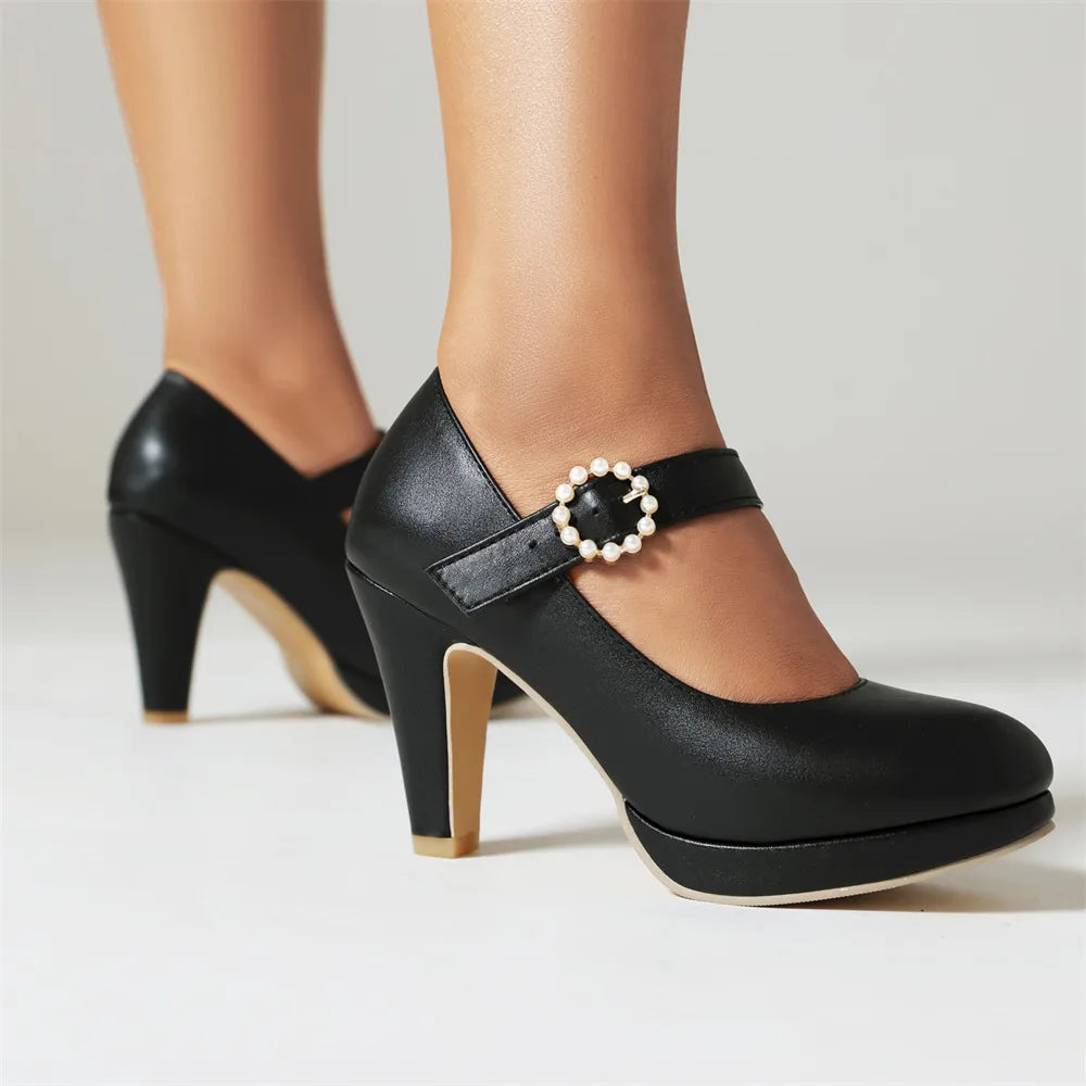 Classic White Mary Jane Pumps