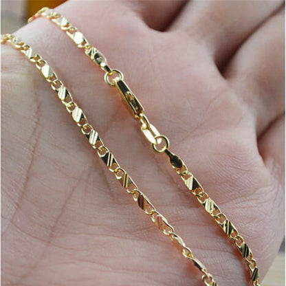 Exquisite Fashion 18K Gold Filled Necklace For Women Men Size 16-30 Inch
