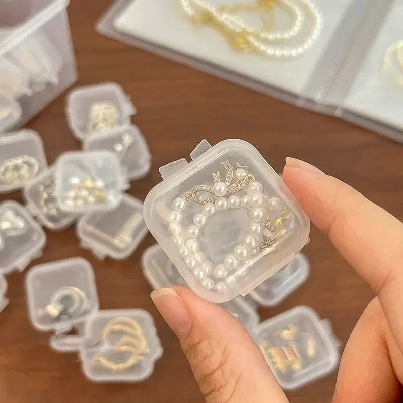 Transparent Plastic Mini Square Storage Box for Pill Jewelry Earrings Dustproof