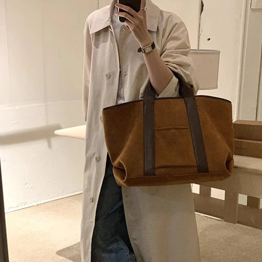 Tote Bag for Women Large Capacity Satchel, Suede