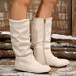Women's Slouchy Boots Mid-Calf Length Comfortable Flat Heel Boots