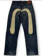 Printed Straight Denim Trousers