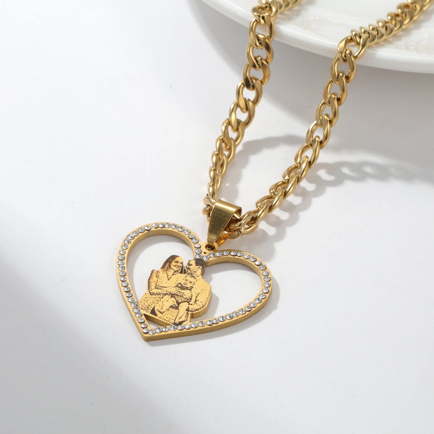 Custom Photo Engraved Necklace Personalized