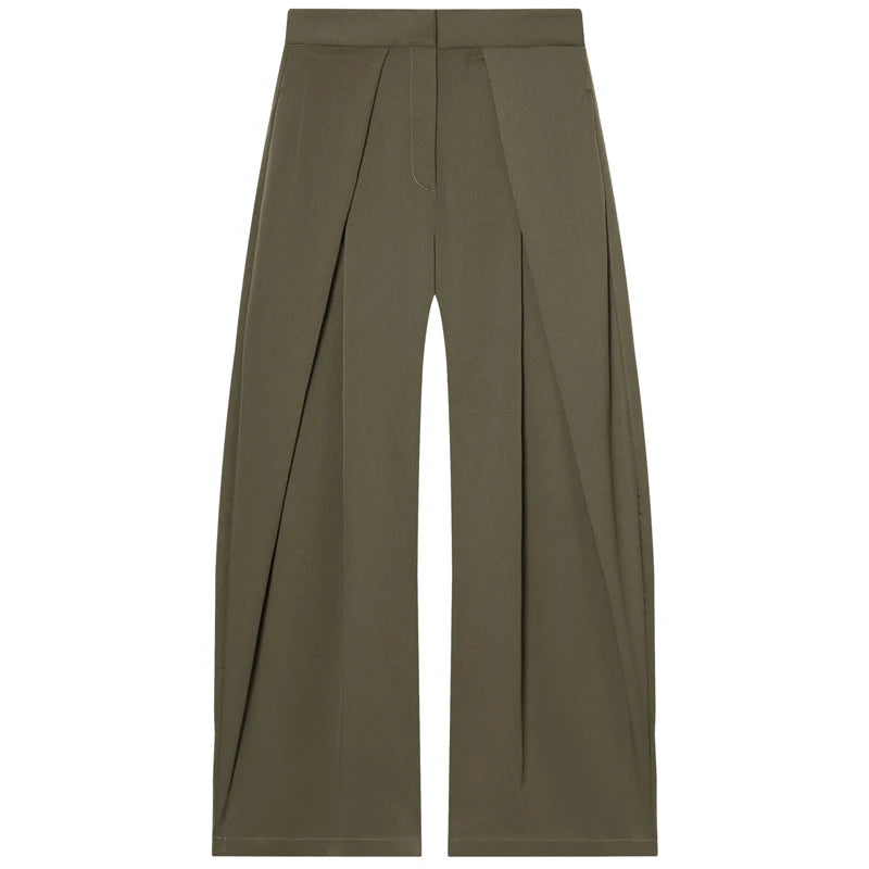 Striped Pleated Pants Baggy Wide Leg High Waist Pants