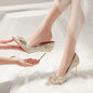 Womens High Heel Shoes Fad Elegant Crystal Pointed Toe Pumps