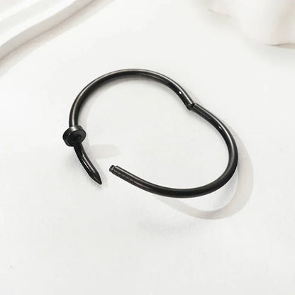 Stainless Streel Gold Silver Solid Metalic Bangle Cuff