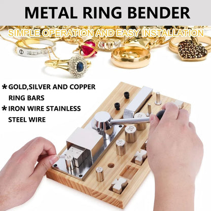 Ring Bending Machine Kit for Earring Finger Ring Jewelry Making Wooden Metal Bender III
