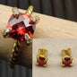 2025 New High-Quality Silver and Gold Color Set with 8mm Colorful Main Stone