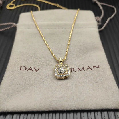 2025 New High-Quality Square Diamond Necklace and Earrings Set