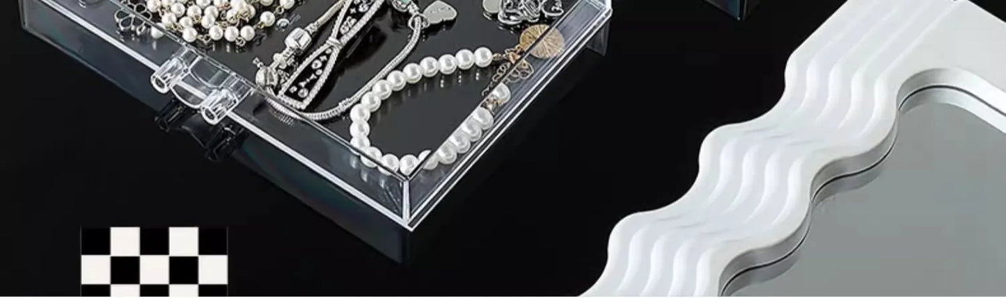 Large Capacity Multi-Layer Desktop Drawer Style Jewelry Box Earring Ring