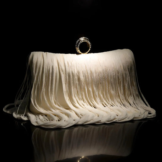 Evening Bag for Women Long Tassel Design Clutch Purses For Wedding Cocktail Prom