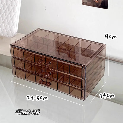 Large Capacity Multi-Layer Desktop Drawer Style Jewelry Box Earring Ring
