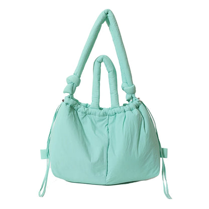 Nylon Solid Backpack Large Capacity Puffy Purse
