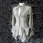 Gothic Shirt Medieval Stand Collar Ruffles Shirts
