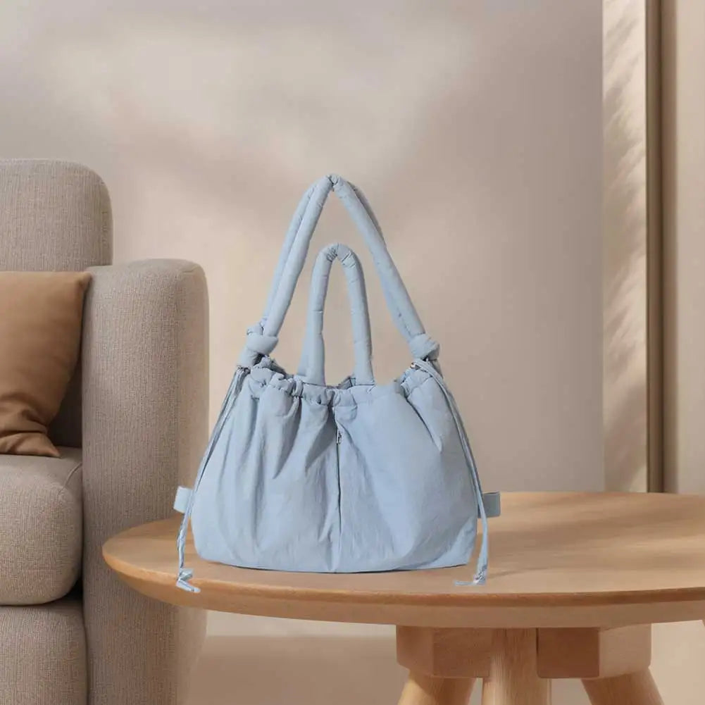 Nylon Solid Backpack Large Capacity Puffy Purse