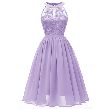 Women's Evening Dress Sexy Lace Chiffon Evening Gowns Ladies Sleeveless Robe Elegant Solid Cocktail Party Dresses Vestidos
