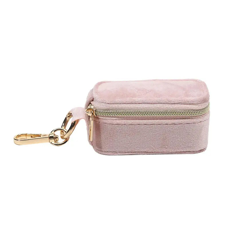 Portable Mini Jewelry Storage Box Travel Keychain Case for Earrings Necklaces Rings -
