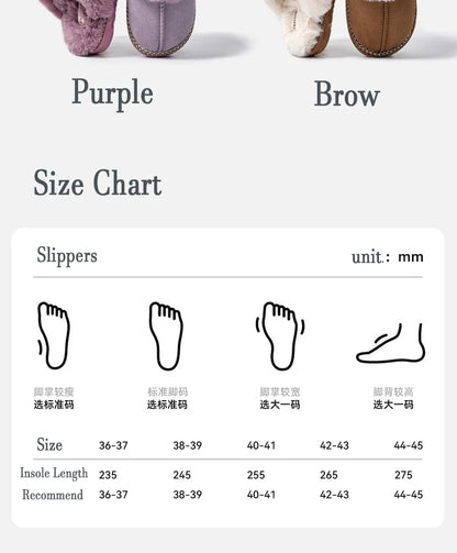 Winter Fur Cotton Slippers For Women Soft Comfort