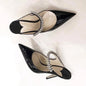 2025 New Fashionable Fine Heeled Muller Shoes with Pointed Water Diamond Chain Banquet